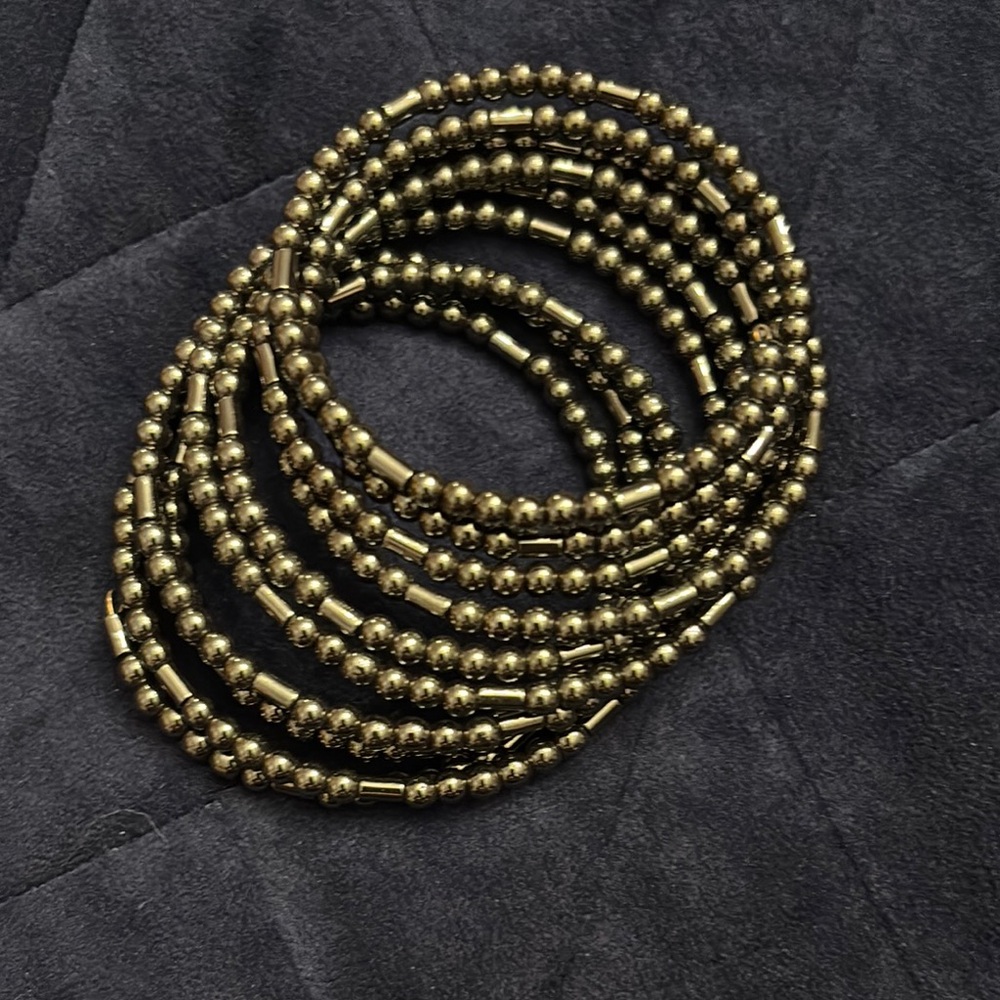 Elegant Gold Beaded Bracelet Set